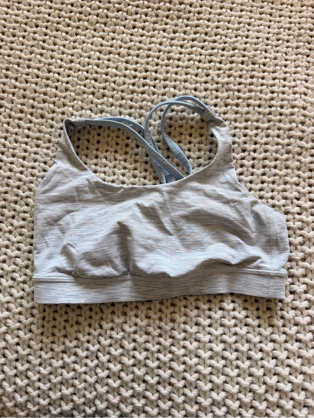 lululemon athletica Light Gray Strappy Sports Bra